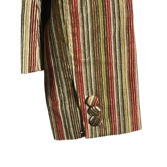 Mac & Jac Womens Striped Corduroy Button Up Blazer Jacket Size 4 Multicolor - Picture 4 of 8